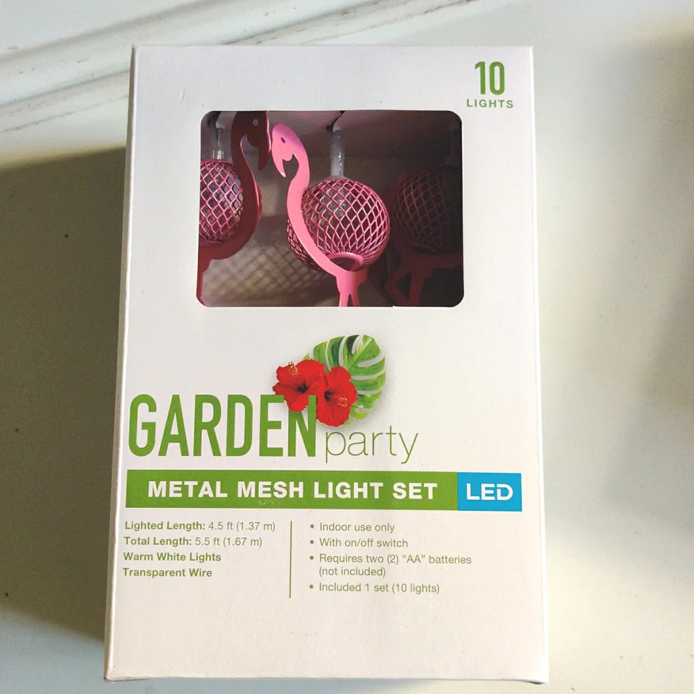 Bundle of 2 LED pink flamingo party lights